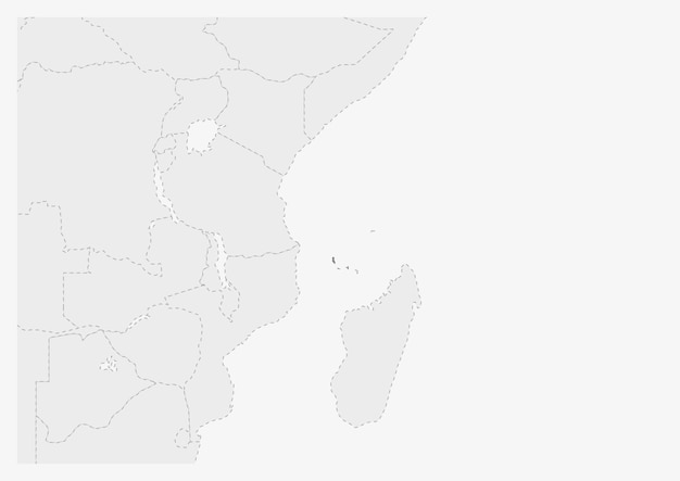 Mapa de África con el mapa de Comoras resaltado