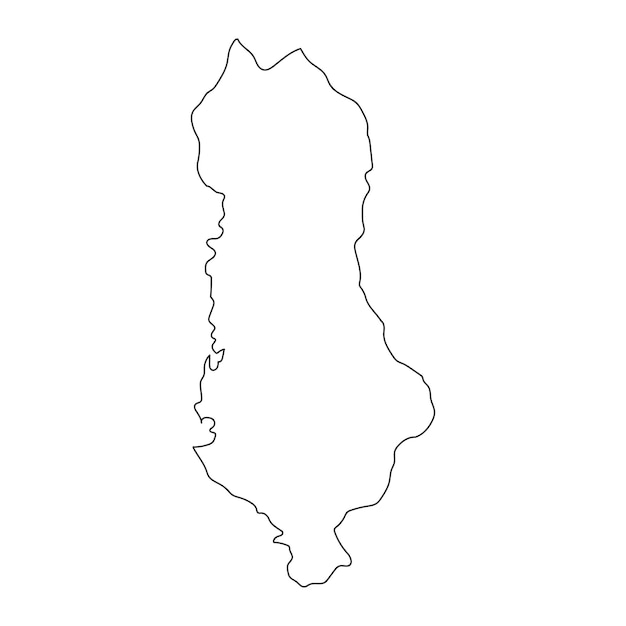 Mapa de Albania muy detallado con bordes aislados en el fondo