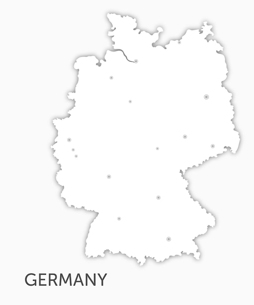 Mapa de Alemania con papel cortado