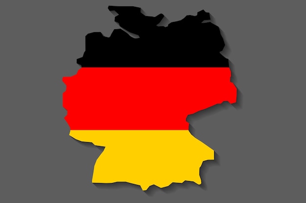 Mapa de Alemania sobre fondo gris