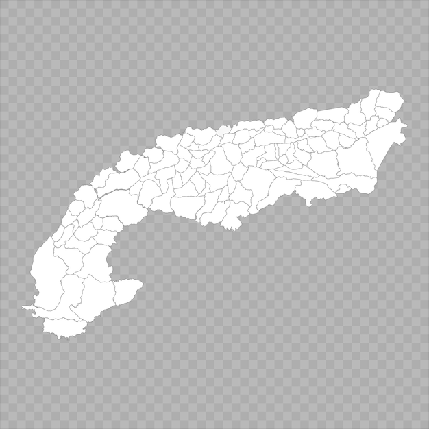 Vector mapa de alpes con fronteras de regiones alpinas