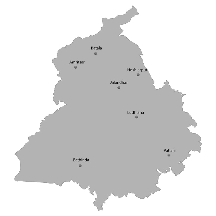Vector mapa de alta calidad del estado de la india