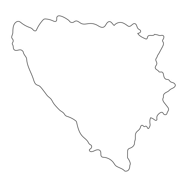 Mapa altamente detallado de Bosnia y Herzegovina con bordes aislados en el fondo