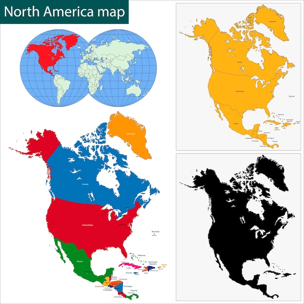 Mapa de américa del norte