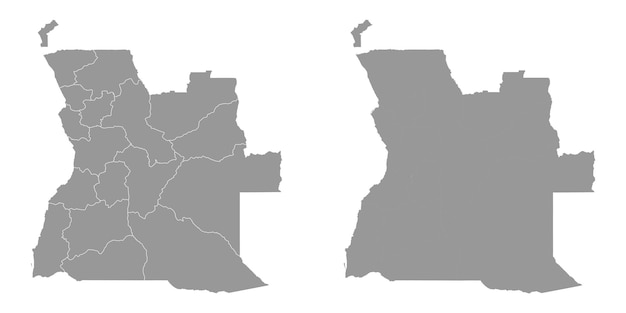 Mapa de Angola con divisiones administrativas