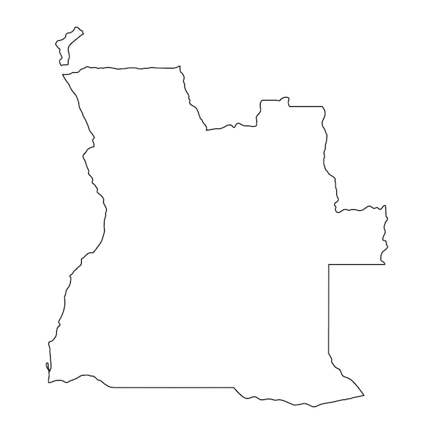 Mapa de Angola muy detallado con bordes aislados en el fondo