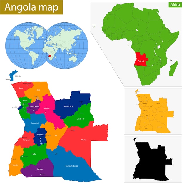 Vector mapa de angola