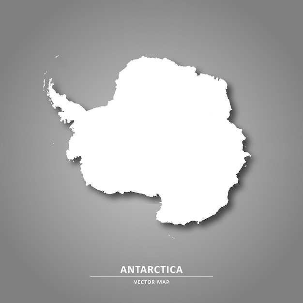 El mapa de la Antártida. El mapa del polo sur de la tierra vector 3d