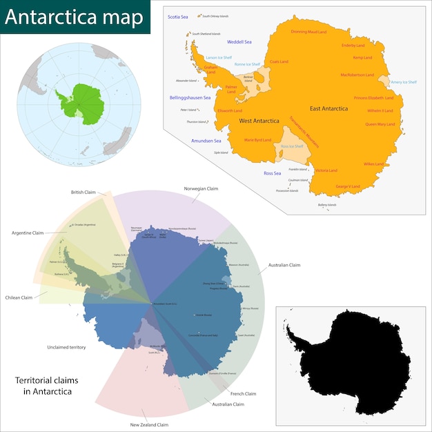 Vector mapa de la antártida