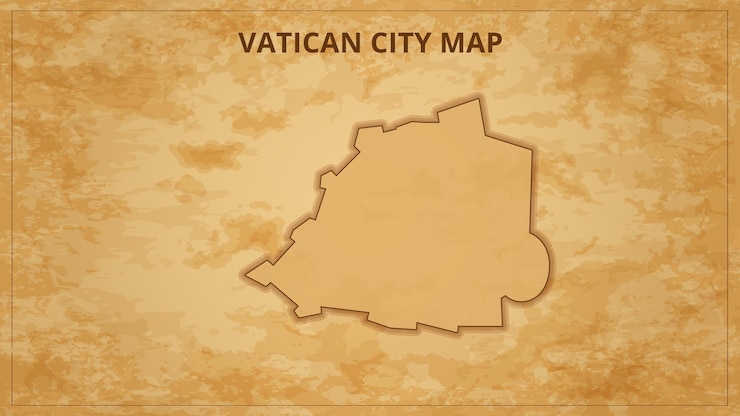 Vector un mapa antiguo que representa las fronteras de la ciudad del vaticano