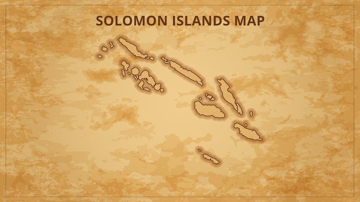Vector un mapa antiguo que representa las fronteras de las islas salomón