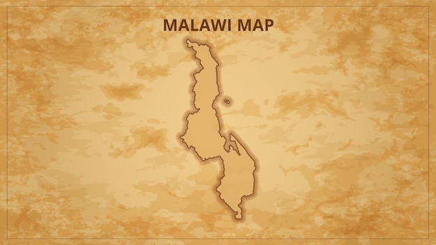 Un mapa antiguo que representa las fronteras de Malawi