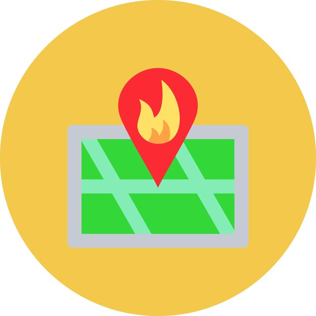 un mapa del área donde la pantalla está mostrando un mapa de fuego