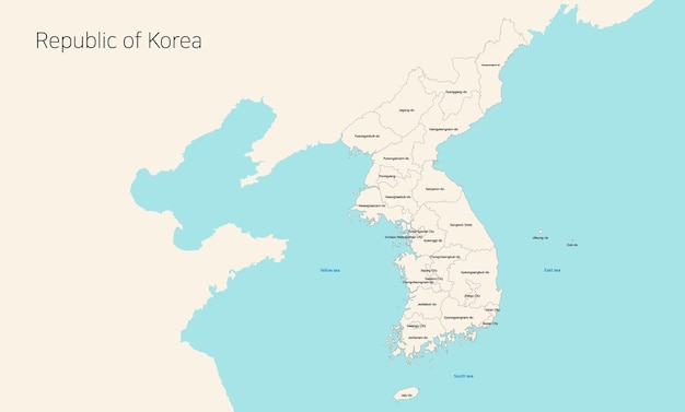 Vector mapa del área local de corea del sur