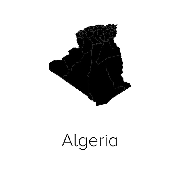 Mapa de Argelia Ilustración vectorial silueta Contorno Mapa de viajes y turismo de Argalia