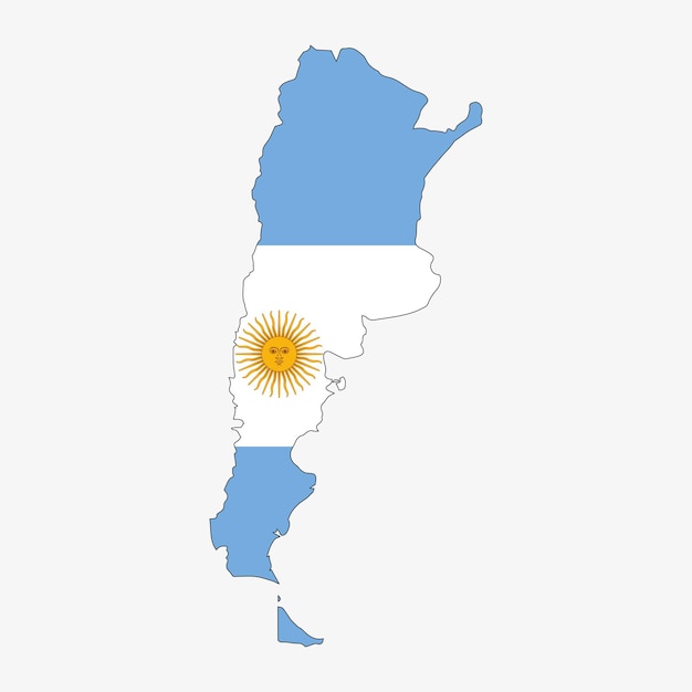 Vector mapa de argentina con bandera