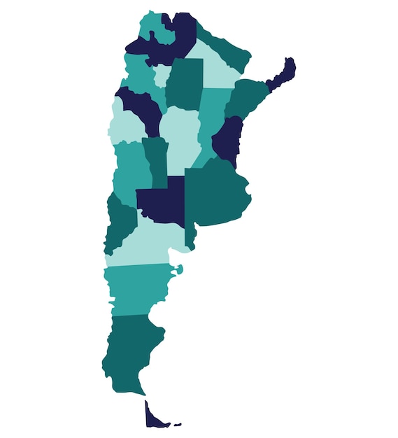 Mapa de Argentina Mapa de Argentina en regiones administrativas