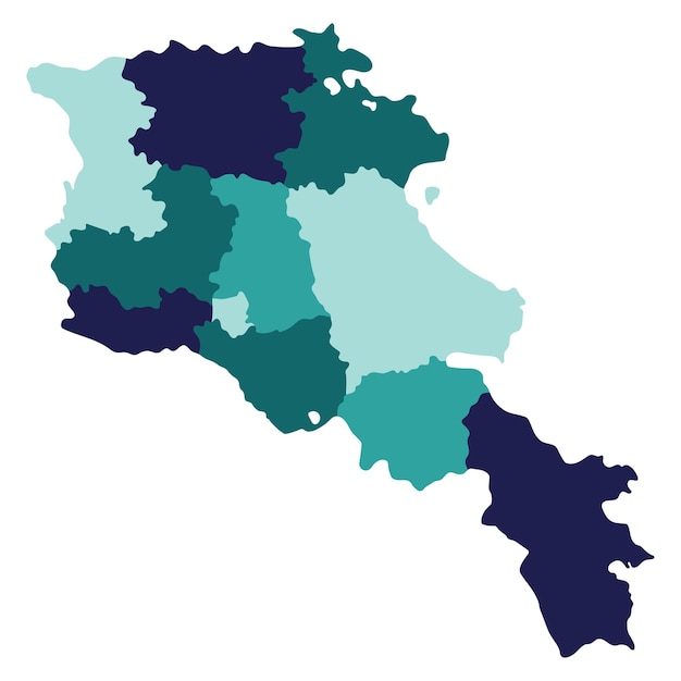 Mapa de Armenia Mapa de Armenia en provincias administrativas en multicolor