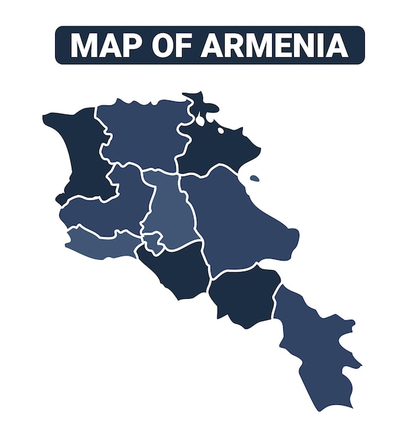 Mapa de Armenia mapa político regiones ilustración vectorial