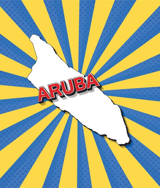 Mapa de arte pop de aruba