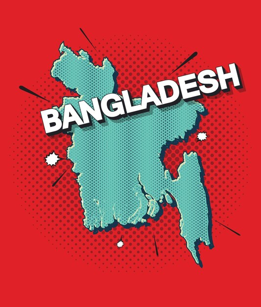 Mapa de arte pop de Bangladesh