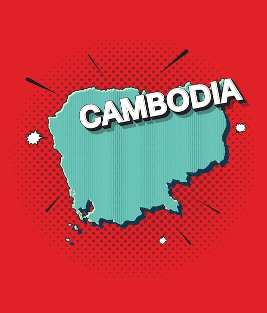 Mapa de arte pop de camboya