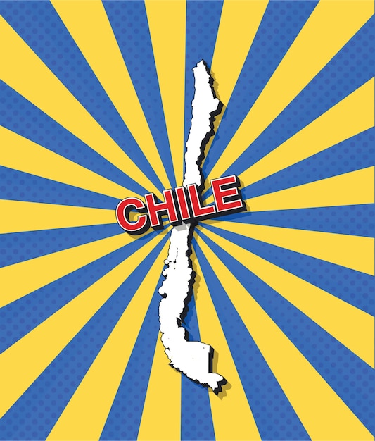 Vector mapa de arte pop de chile