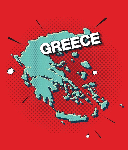 Mapa de arte pop de grecia