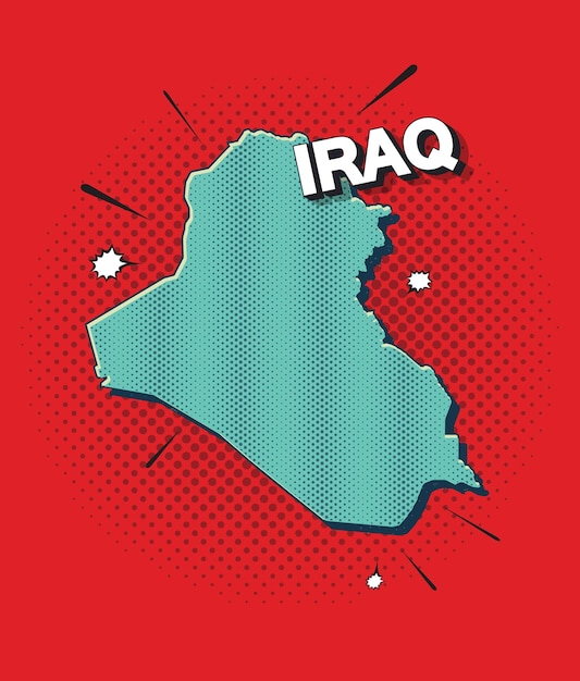 Mapa de arte pop de irak