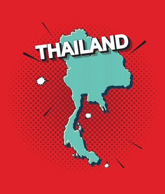 Mapa de arte pop de tailandia