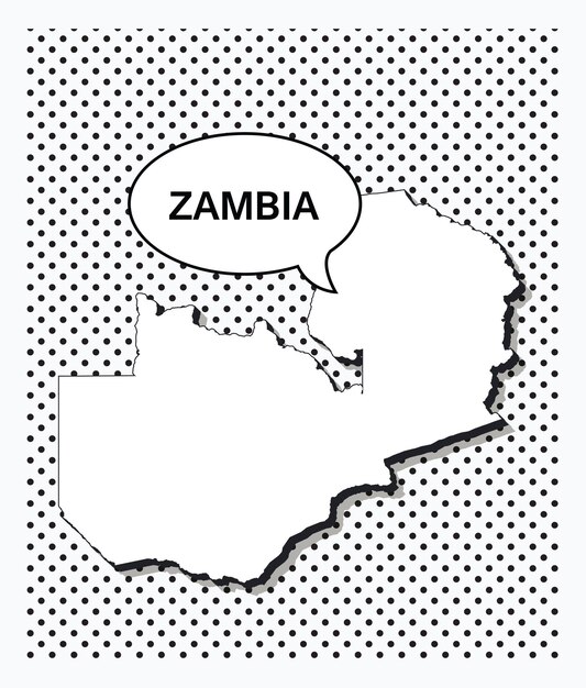 Mapa de arte pop de zambia