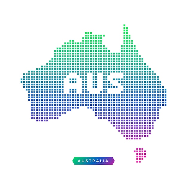 Mapa de australia de colores vibrantes