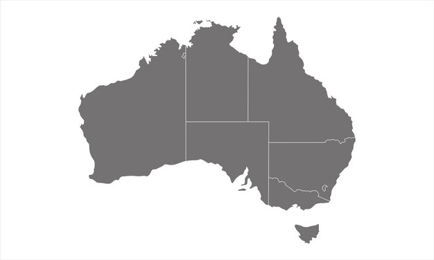 Vector mapa de australia con los estados