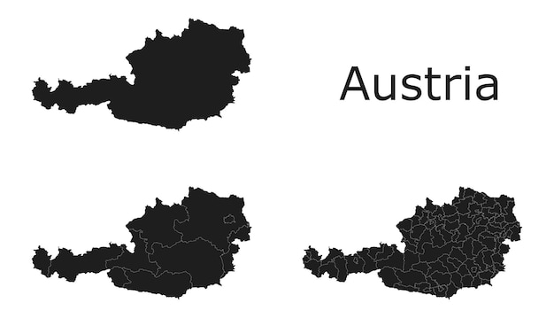 Mapa de Austria con división regional