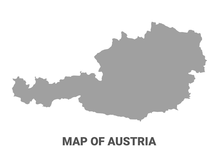 Vector el mapa de austria es un vector plano simple de color gris