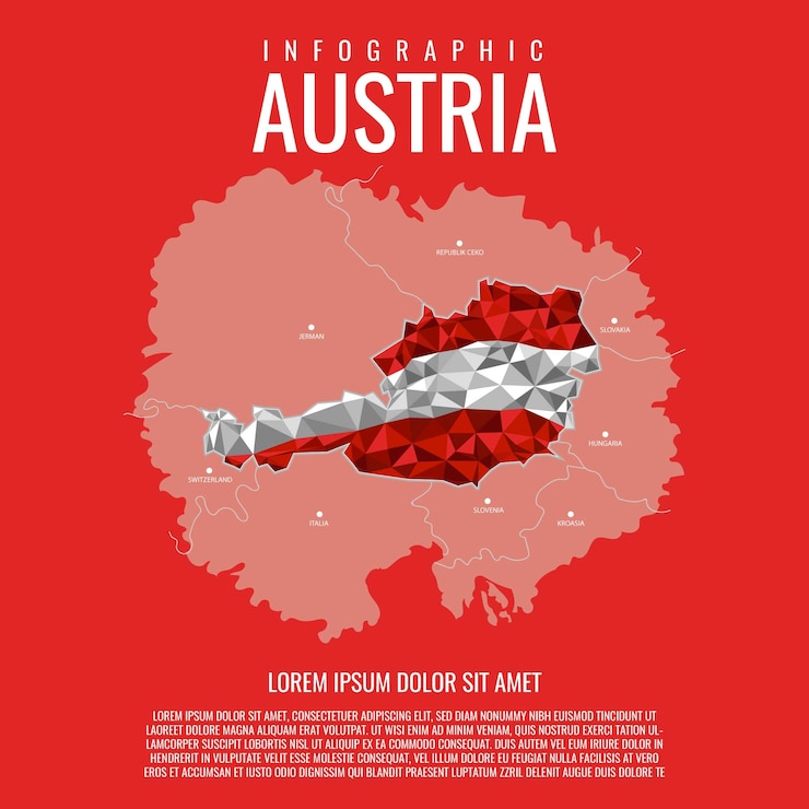 Vector mapa de austria infografía