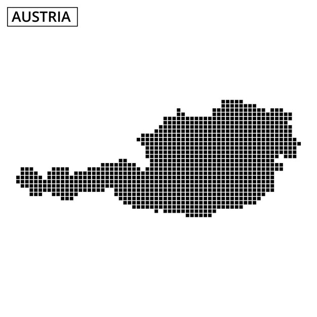 Mapa de Austria con un patrón de puntos contra un fondo texturizado