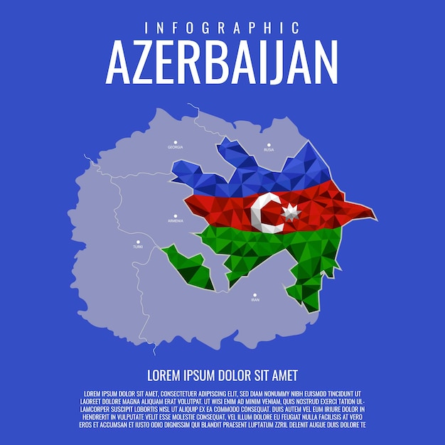 Vector mapa de azerbaiyán infografía