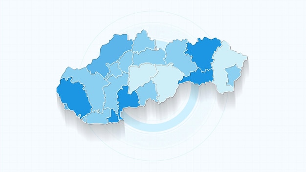 Mapa azul de Eslovaquia Mapa de Eslovaquía con las fronteras de los estados país muy detallado