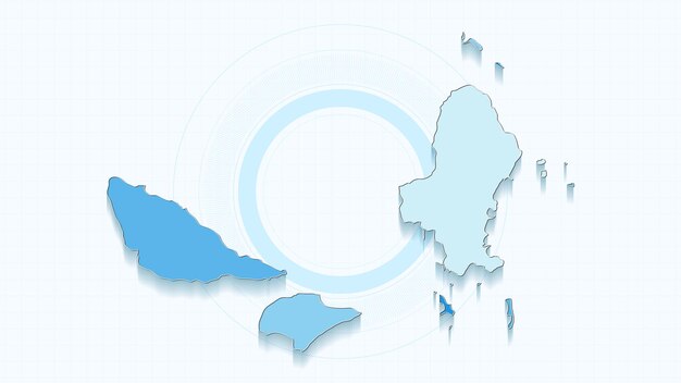 Mapa azul de las islas Wallis y Futuna Mapa de las isles Wallis y futuna con las fronteras de los estados