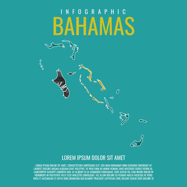 Vector mapa de bahamas infografía