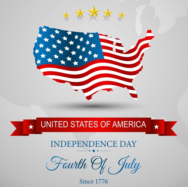 Mapa de la bandera americana para el Día de la Independencia