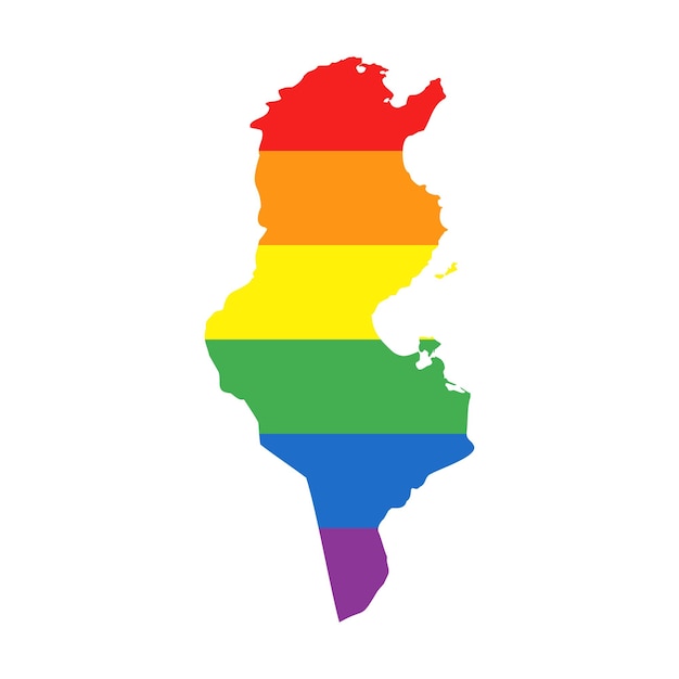 Mapa de la bandera del arco iris del orgullo gay lgbtq de