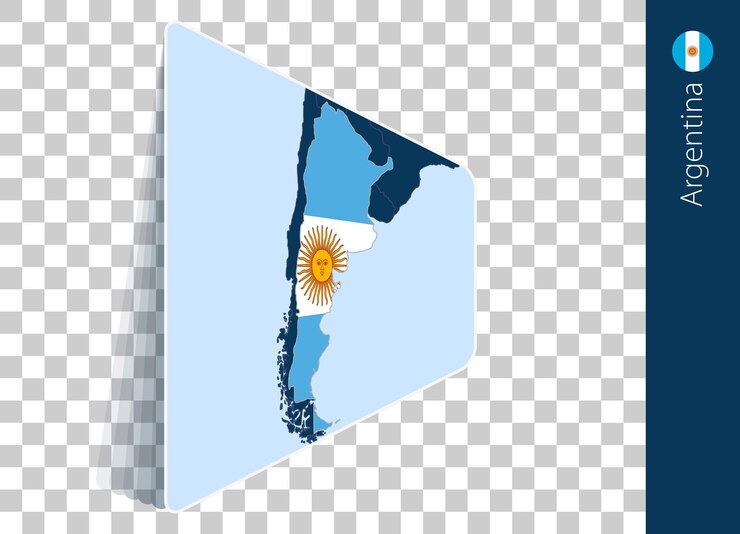 Vector mapa y bandera de argentina sobre un fondo transparente