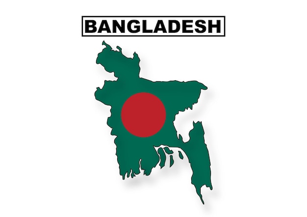 Mapa de la bandera de Bangladesh en vector