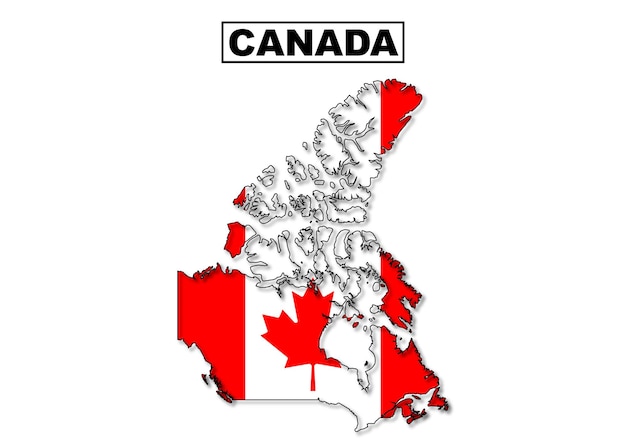 Mapa de la bandera de Canadá en vector