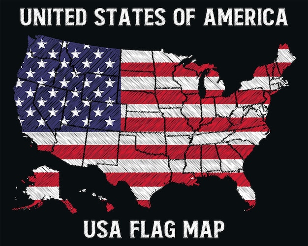 Mapa de la bandera de los Estados Unidos de América