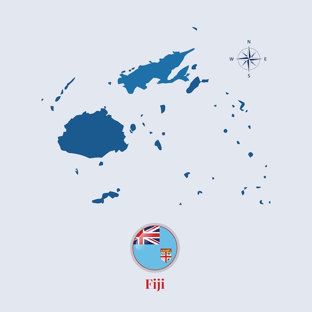 Mapa y bandera de Fiyi Mapa de la bandera de Fiyi vector