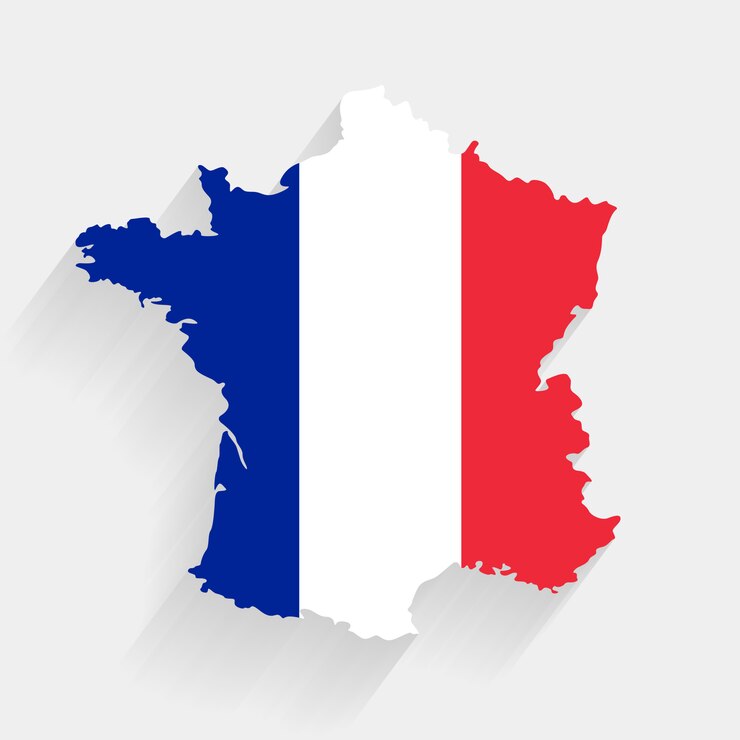 Vector mapa de la bandera de francia