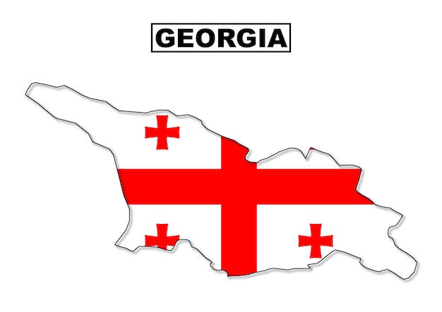 Mapa de la bandera de georgia en vector